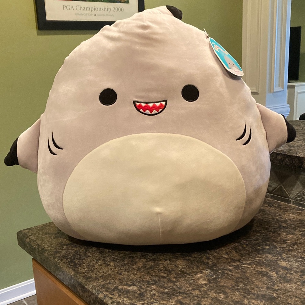 Squishmallows Gray and White Shark Plush